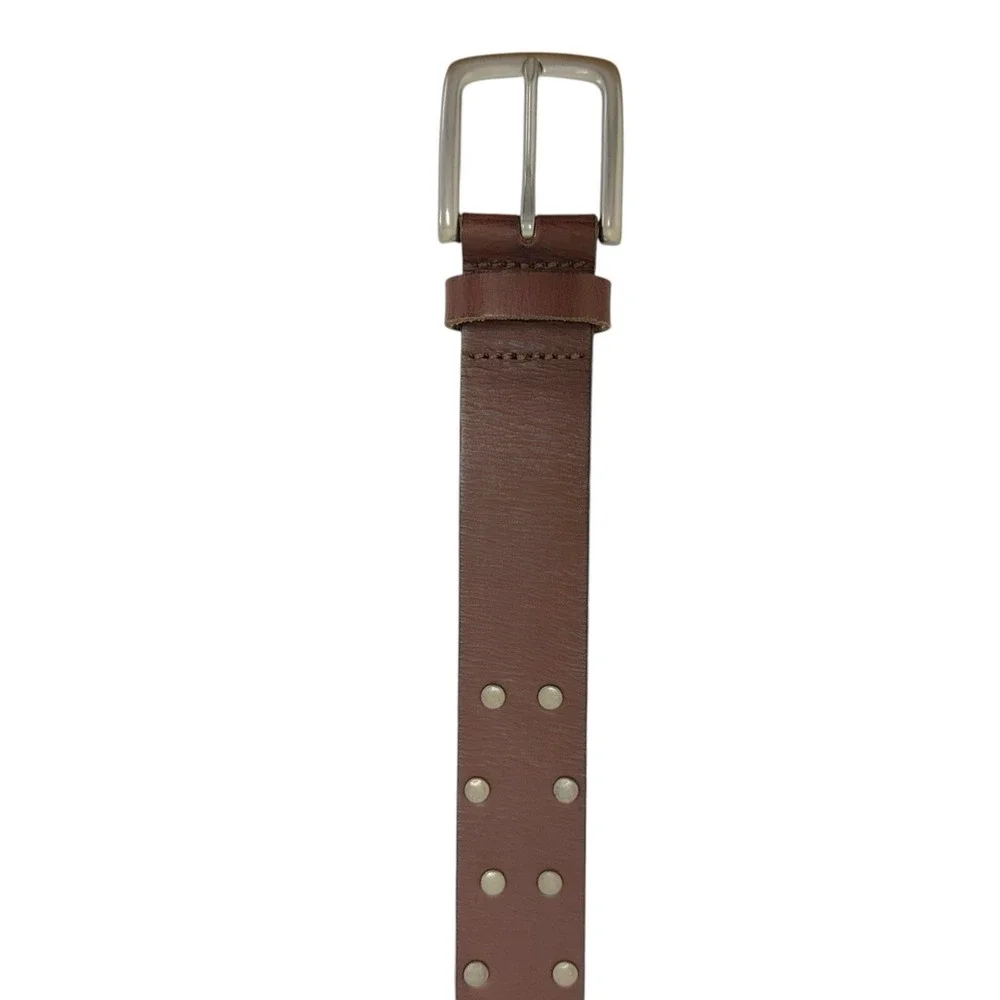 Lucky Brand Men's Size 32 Dark Brown 100% Leather Studded Belt NWT‎
